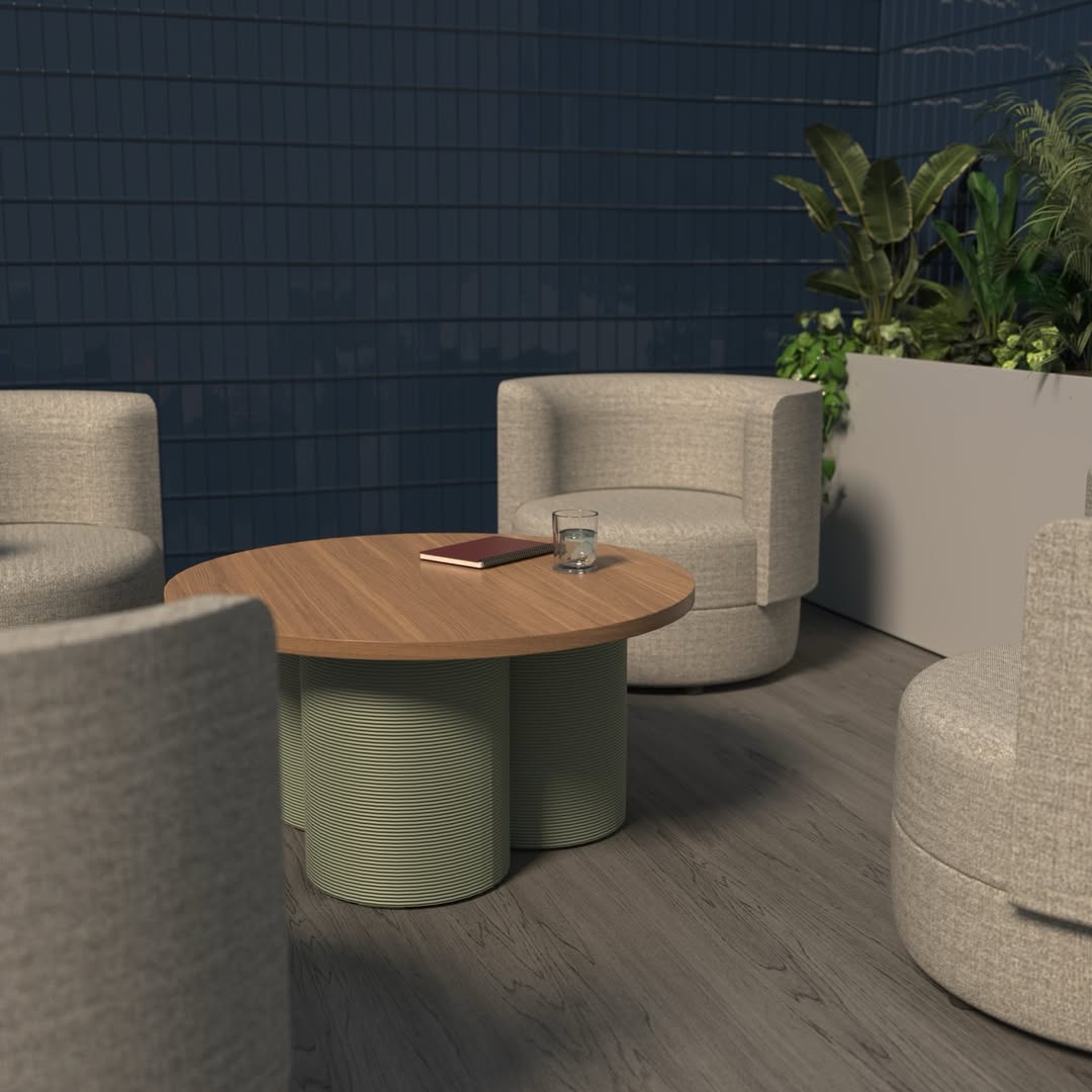 Industrial inspiration, elevated. The Silo Table from <a href="/corral/">Corral Labs</a>.design transforms the familiar silhouette of grain silos into a sculptural statement piece, blending cutting-edge production with natural materials for a design that truly stands apart.