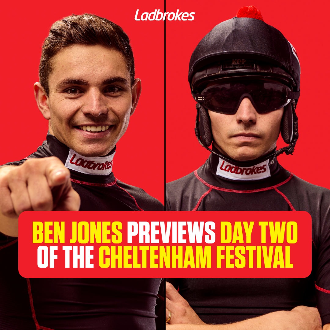 Ladbrokes's tweet photo. 💬 "𝐈𝐭'𝐬 𝐢𝐦𝐩𝐨𝐫𝐭𝐚𝐧𝐭 𝐡𝐞 𝐠𝐞𝐭𝐬 𝐢𝐧𝐭𝐨 𝐚 𝐫𝐡𝐲𝐭𝐡𝐦 𝐞𝐚𝐫𝐥𝐲 𝐝𝐨𝐨𝐫𝐬"

Ben Jones discusses his five rides on day two of the Cheltenham Festival in his exclusive Ladbrokes blog.

@BenJone04644251