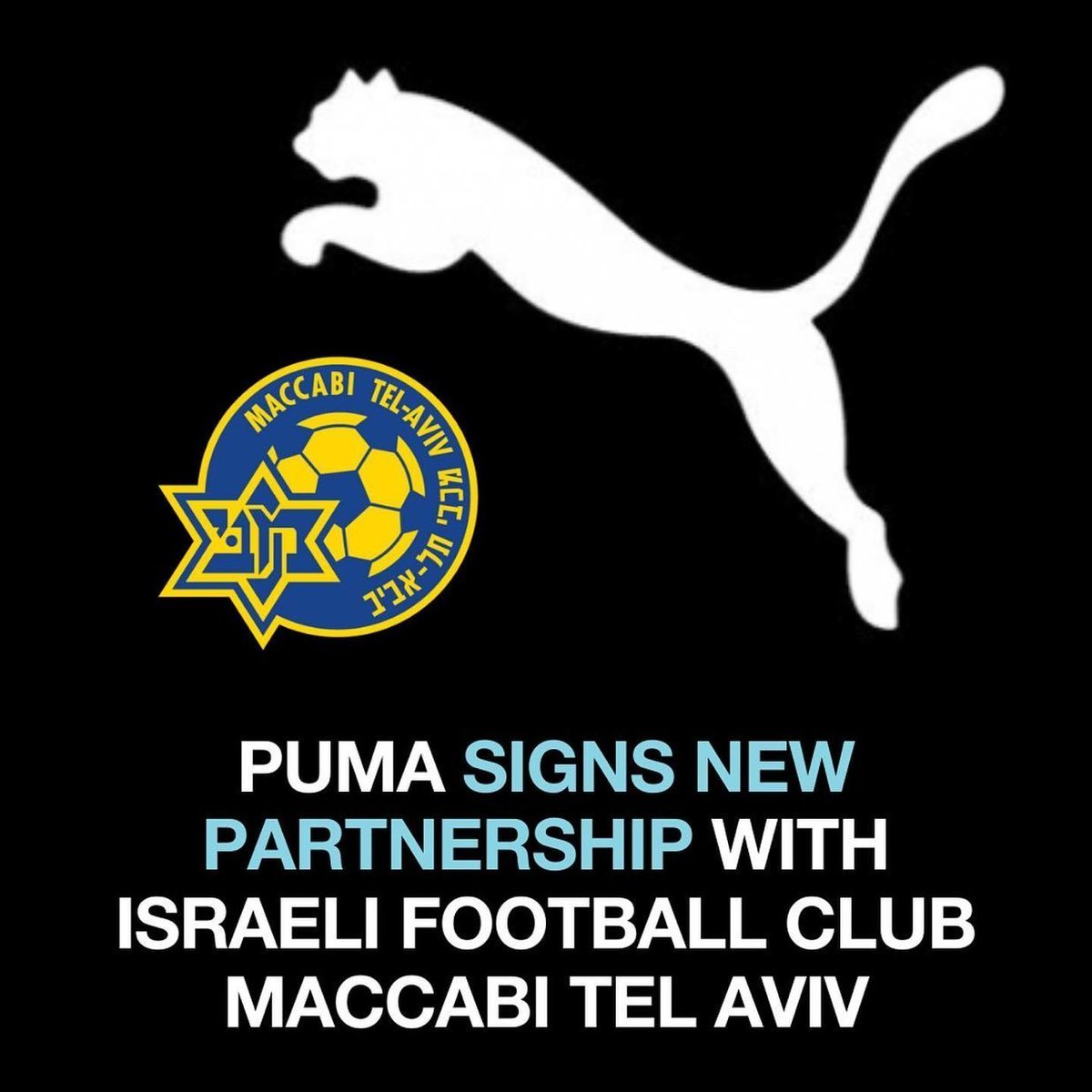 Remember that #PUMA has signed a three-season deal with the Israeli club Maccabi Tel Aviv and has become the club’s official kit supplier. 

Despite the backlash, they supported and sponsored a club backed by racist supporters in Israel throughout the genocide. Boycott PUMA.