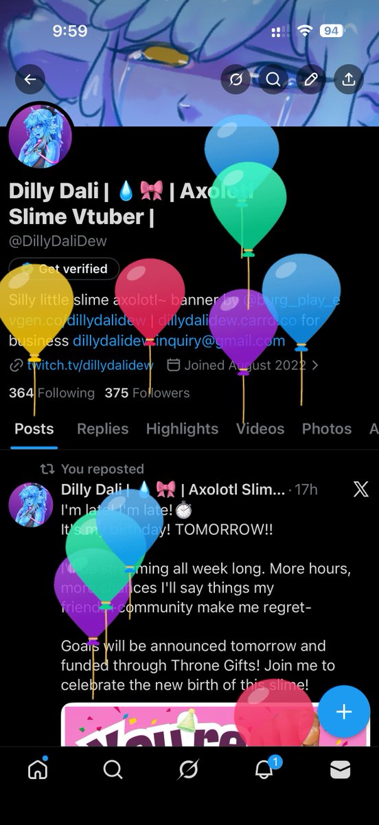 Dilly Dali | 💧🎀 | Axolotl Slime Vtuber | tweet media