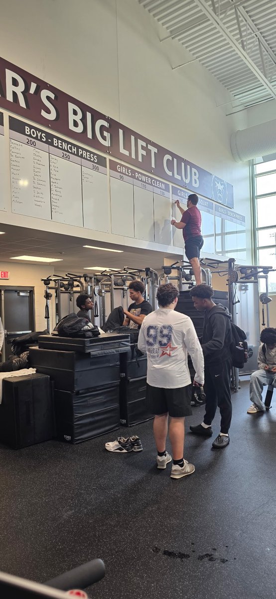 LCBearsStrength's tweet photo. Getting the record boards updated in the weight room 💪
Nothing motivates athletes like seeing their name on the wall. New goals, new standards, and the next group ready to chase them. The bar keeps rising. 🏋️‍♂️ 
No ladder. No problem. Keep climbing!!#EarnYourSpot https://t.co/D8MtoeeggM
