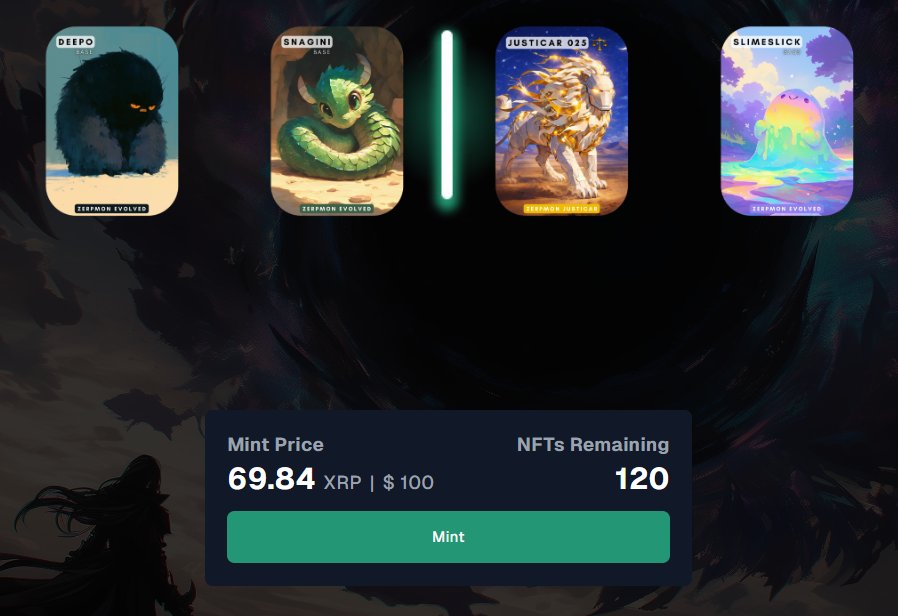 🚨 Zerpmon Update Highlights

• XRP Mission Revamp - Earn XRP DAILY
10 Daily missions to earn XRP

• Justicar Zerpmon Mint
30 total mints - $100 in XRP
25% chance: - Top 30 Justicar
75% chance - XRPL Zerpmon Evolved

• Safari Vault Shards added - Trade in for Special tickets