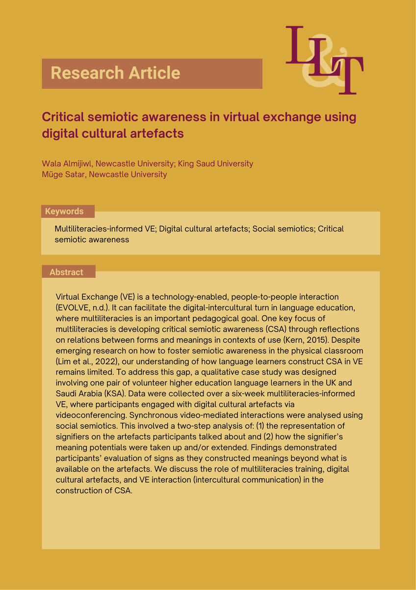 Language Learning & Technology tweet media