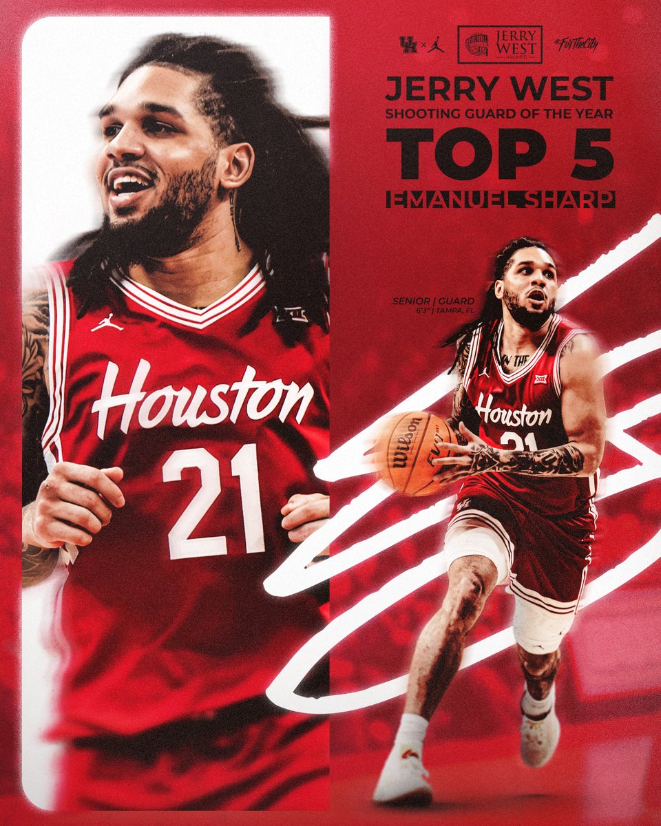UHCougarMBK's tweet photo. 3⃣-Man❗️
@emanuelsharp_ 

He's a finalist for the #WestAward, presented annually to nation's top collegiate shooting guard by @hoophallu 

🔗 – https://t.co/yewTkXv7Cw

#ForTheCity x #GoCoogs https://t.co/PnSOuNdnJw