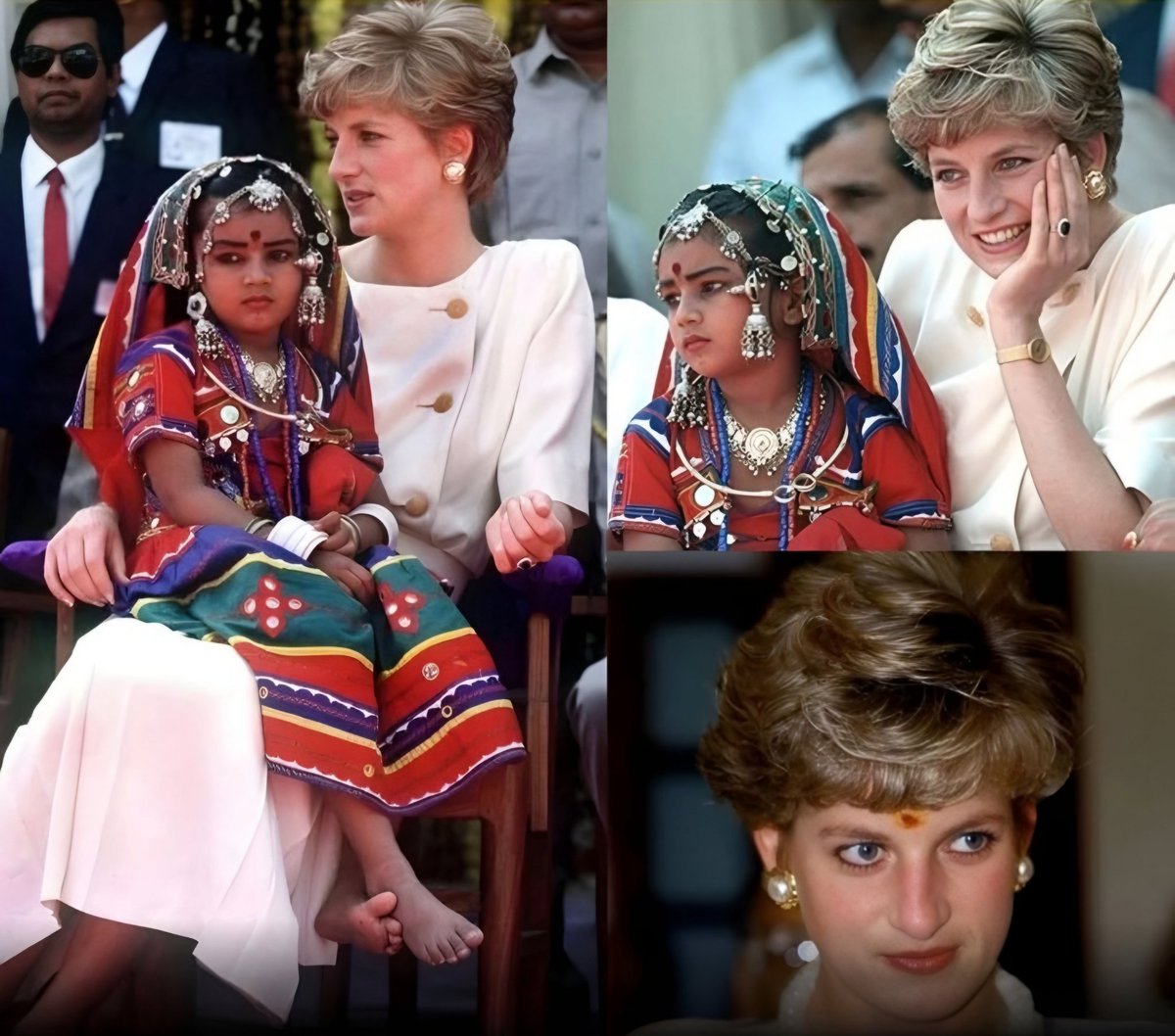 In 1992, Princess Diana visited a School in India.
Four-year-old Avanti Reddy was among the children performing a traditional dance. Princess Diana broke protocol, walked off the stage, and cradled Avanti on her knee. 
"I Don't Have A Daughter, So Today You're My Daughter", she
