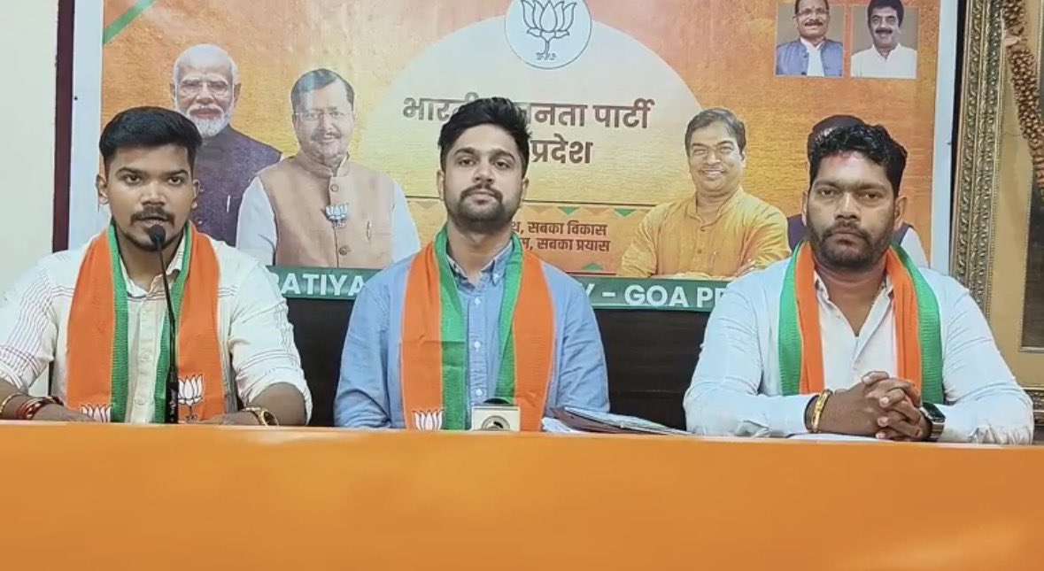 RamNaik23's tweet photo. Press Conference by BJYM Goa on the Viksit Budget 2026 presented by Hon’ble Chief Minister Dr. Pramod Sawant in the Goa Legislative Assembly.

We welcome a forward-looking budget that strengthens opportunity and aspiration for the young generation of Goa.
(1/2) https://t.co/WlTZjdO6P6