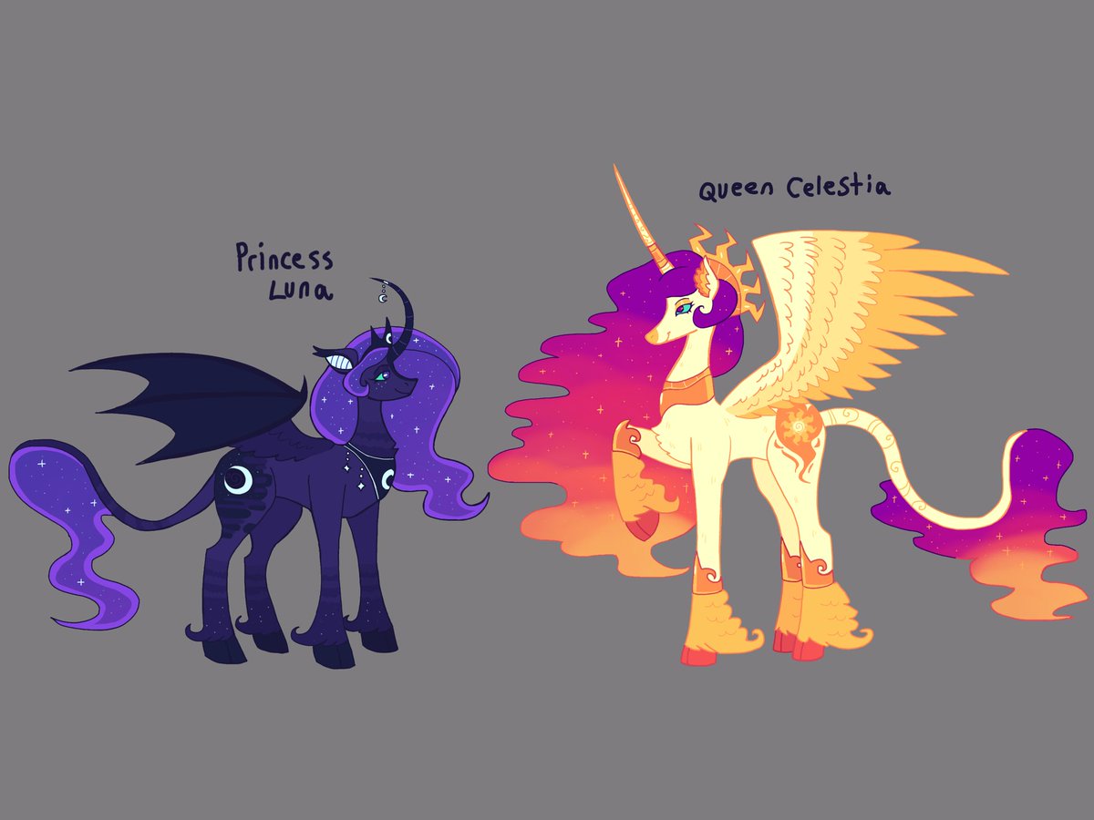 auminiii's tweet image. My Celestia and Luna redesigns!!
#mlp #mlpfim