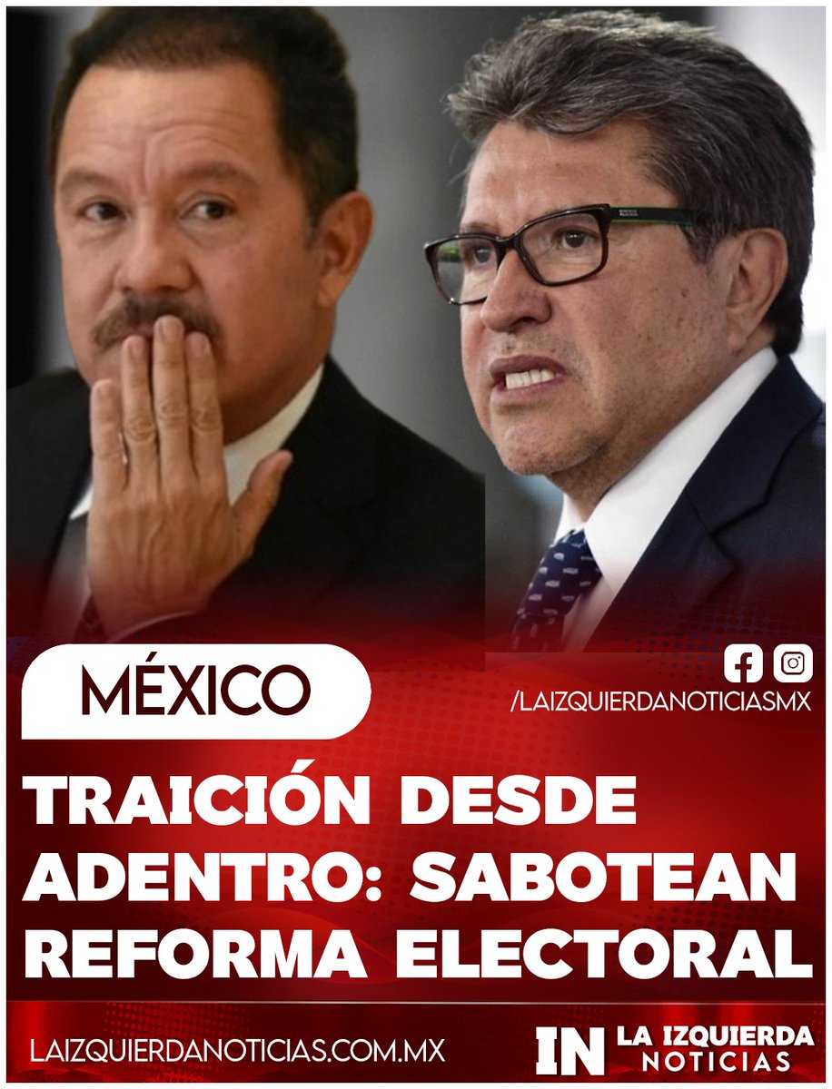 ¡BOICOT! Los saboteadores de la Reforma Electoral no están en la oposición, están adentro: Monreal la torpedea para que su hermano Saúl sea candidato en Zacatecas por el PT. Nacho Mier, ex perredista, también tiene sus propias agendas ocultas, incluso afirma que no estaba en los