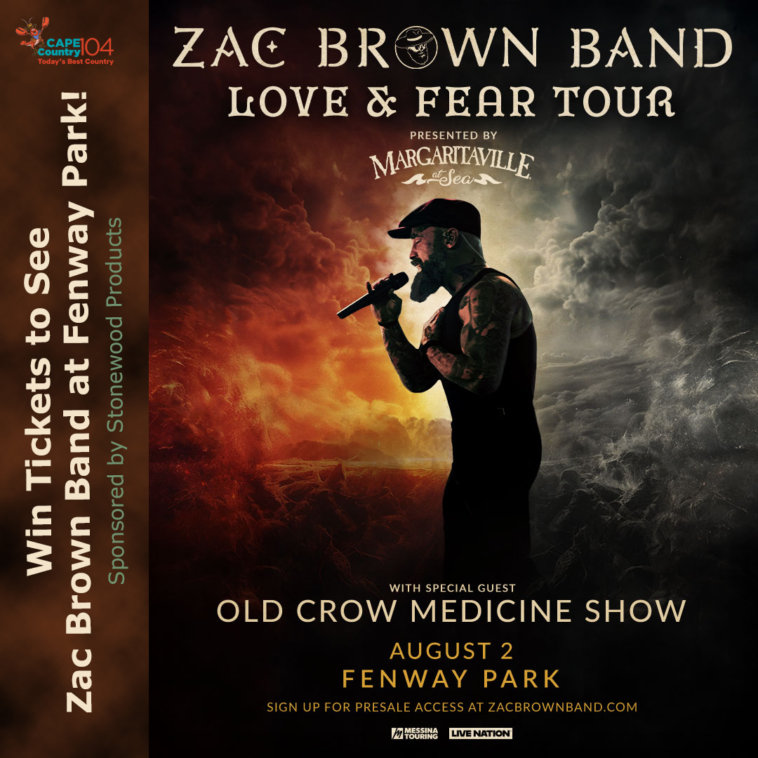 Cape Country 104 is excited to give away tickets to see the #ZacBrown Band “Love &amp; Fear Tour” on Sunday, August 2nd at #Fenway Park
capecountry104.com/contest/win-ti…