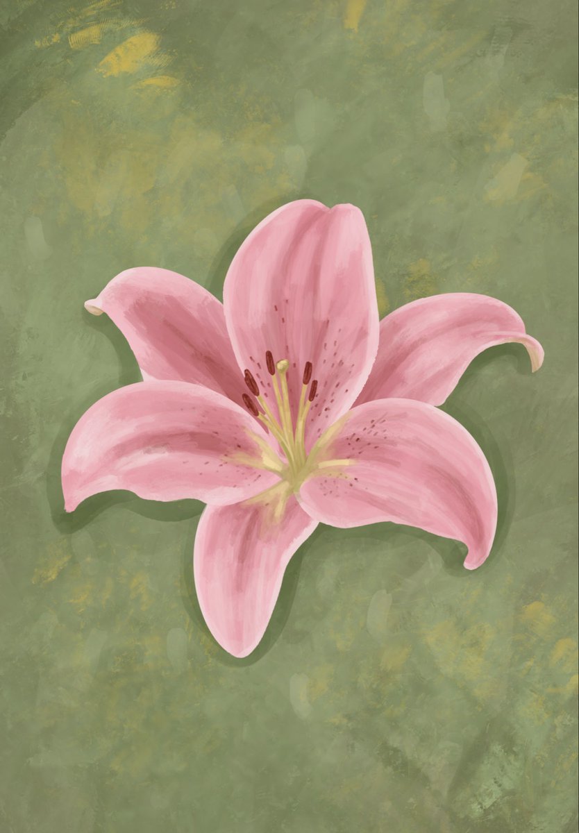 nina_designs's tweet photo. just painted this pink lily https://t.co/aYSyjU54a6