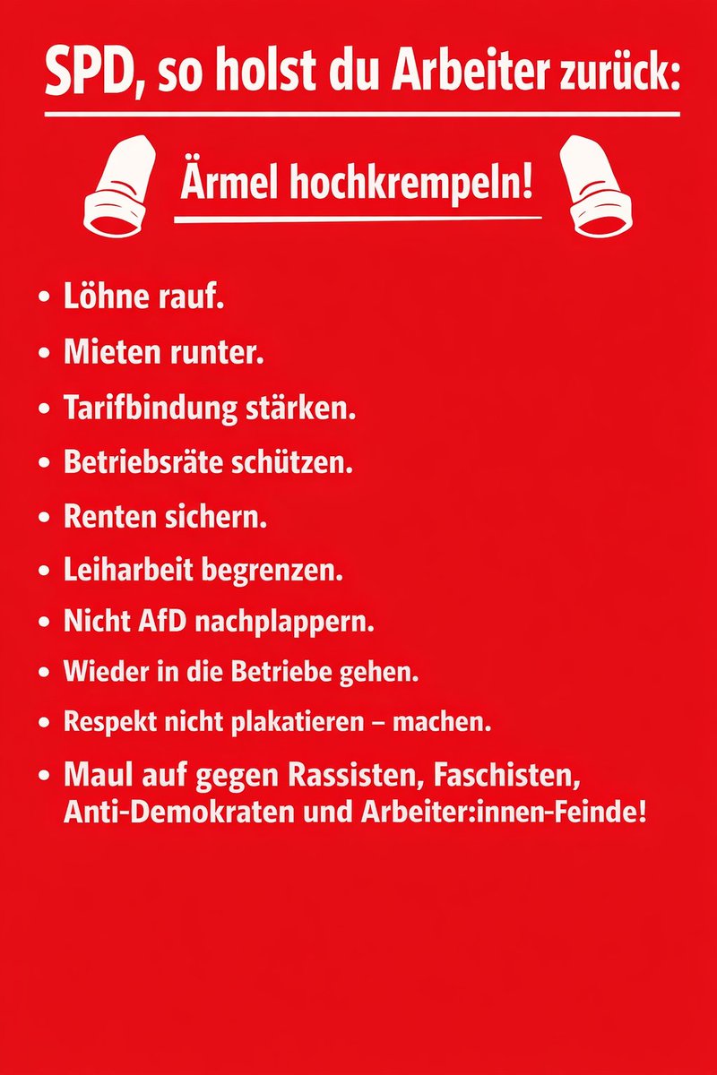 Gegen_die_AfD's tweet photo. Analyse: Hallo #SPD wie bekommen wir euch wieder Arbeiter:innen fit? Uns verbindet ja eine 50 Jahre Vergangenheit, die für mich in der @dieLinke endete,
Erstmal #Seeheim entmachten, dann 👇👇👊 @KreuzAcht @Volksverpetzer #NoAfD #AfD https://t.co/93ixMBgIqZ