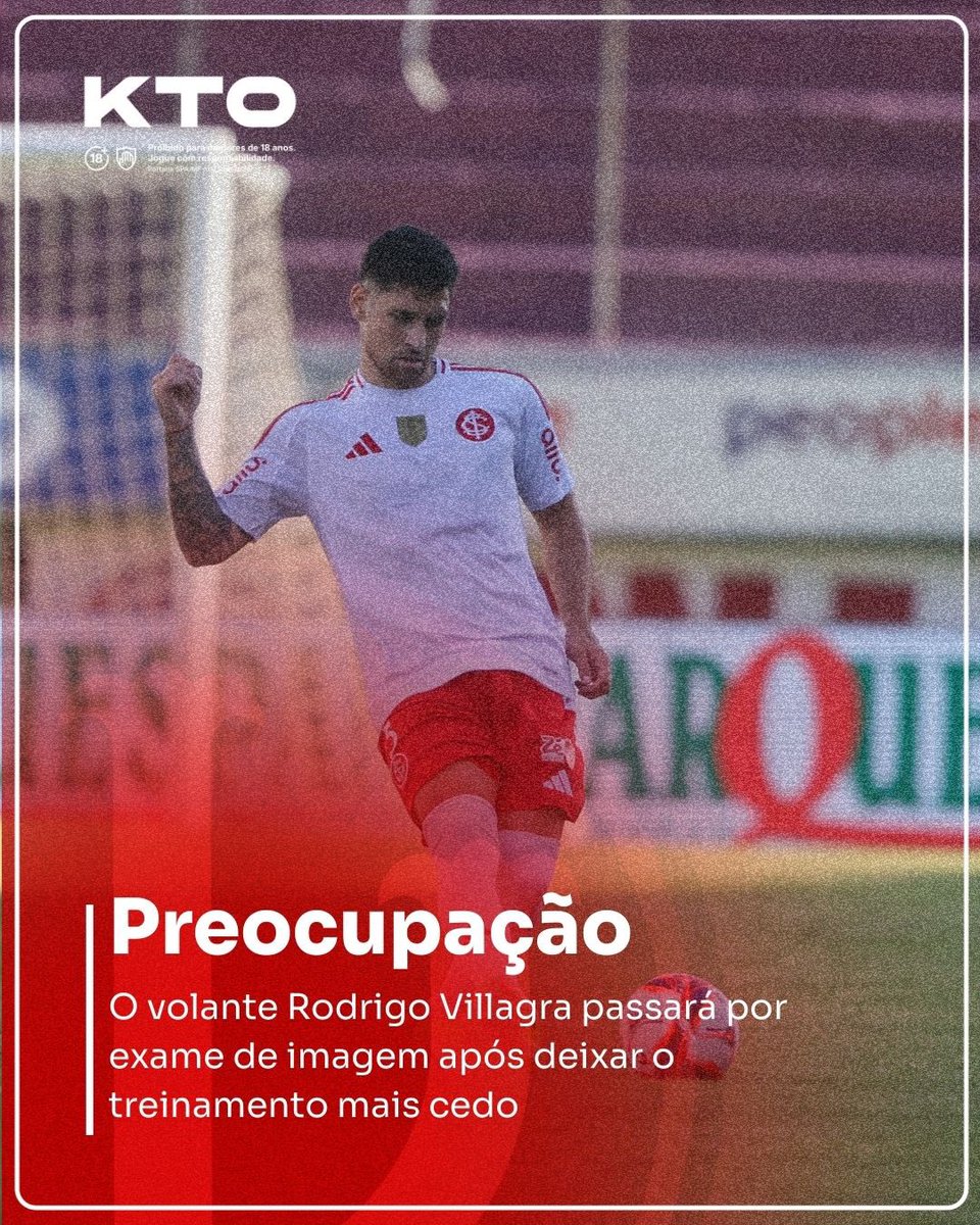 Infernodestino's tweet photo. PREOCUPAÇÃO COLORADA! 🚨

👉 Rodrigo Villagra deixou o treinamento mais cedo nesta terça-feira (10). O jogador passará por exame de imagem.

🗞️ @timlangendorf

📸 Ricardo Duarte/SCI

Oferecimento @kto_brasil, onde a diversão acontece. Site para maiores de 18 anos. https://t.co/0amEh52m9j