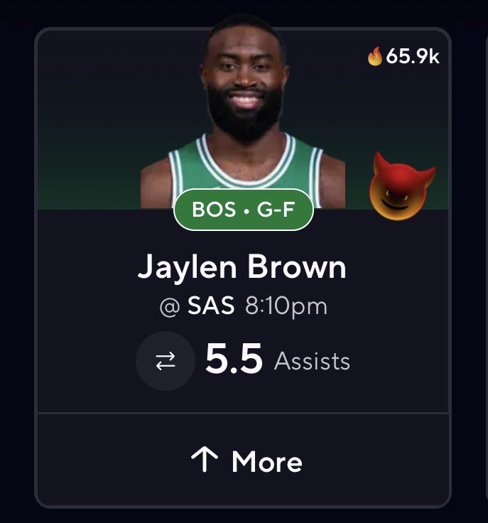 PrizePicks's tweet image. yall glazing tf out of Jaylen Brown