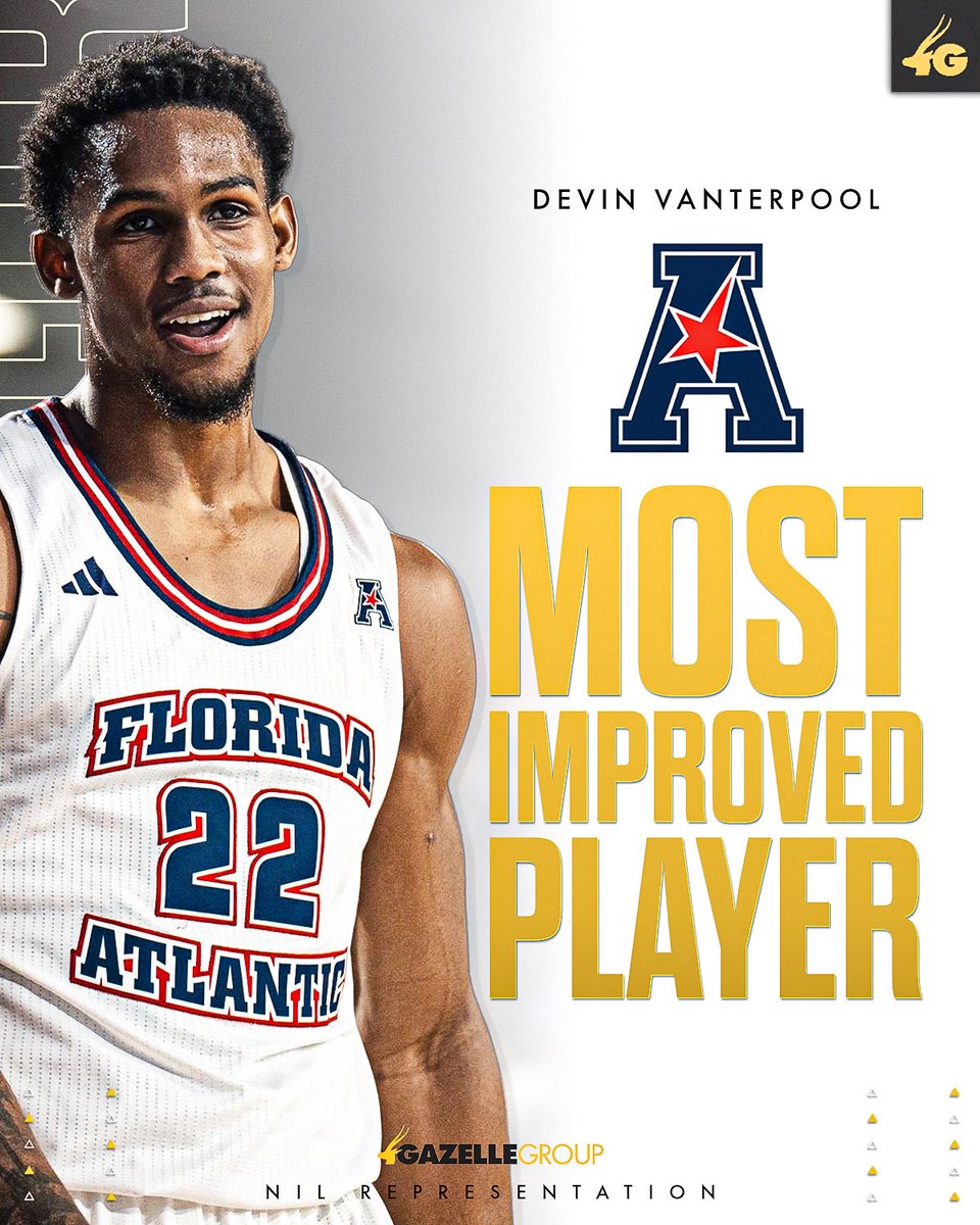 Gazelle_Sports's tweet photo. Congrats to our guy @Vanterpoo1Devin on being named the @American_Conf Most Improved Player 🥇🔥!! https://t.co/TOlMCGJIwH