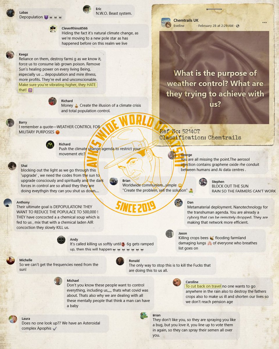 VaxxersAnti's tweet image. Chemtrail folks can't agree on why THEY® are chemtrailin'

#chemtrails #WeatherModification #GeoEngineering #weatherengineering