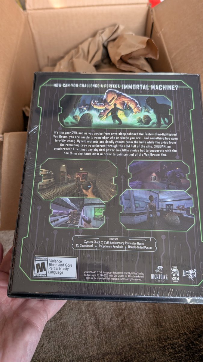 out4space's tweet photo. Arrived last Saturday #Systemshock2remaster PC Big Box 🤩
 @LimitedRunGames @NightdiveStudio 
 #Systemshock2 https://t.co/yDt7IIad0t