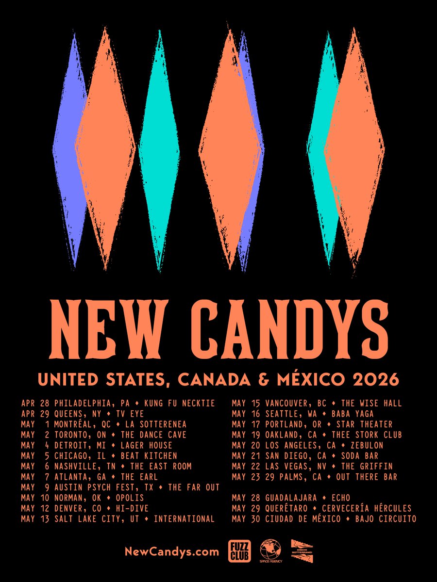 NewCandys's tweet photo. We're excited to announce additional dates in the United States and new shows in México!

Tickets: https://t.co/QRKtvzrwTu https://t.co/TMXwPo6oE0