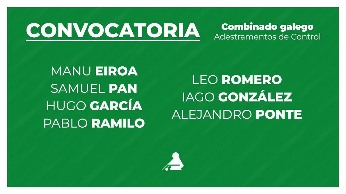 HCLiceoBase's tweet photo. Máis e máis 𝗖𝗢𝗡𝗩𝗢𝗖𝗔𝗗𝗢𝗦 co equipo galego para os seus adestramentos de control!
Nas diferentes sesións masculinas teremos ata sete #Liceístas. Parabéns e a aproveitalos, coma sempre!
🟢 #ANosaBase ⚪️ https://t.co/czYQVgoxo0