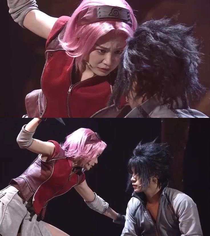 Eternalbyakugou's tweet photo. The actors of sakura and sasuke for the Naruto live action stage play Japan https://t.co/bonioV0R0m