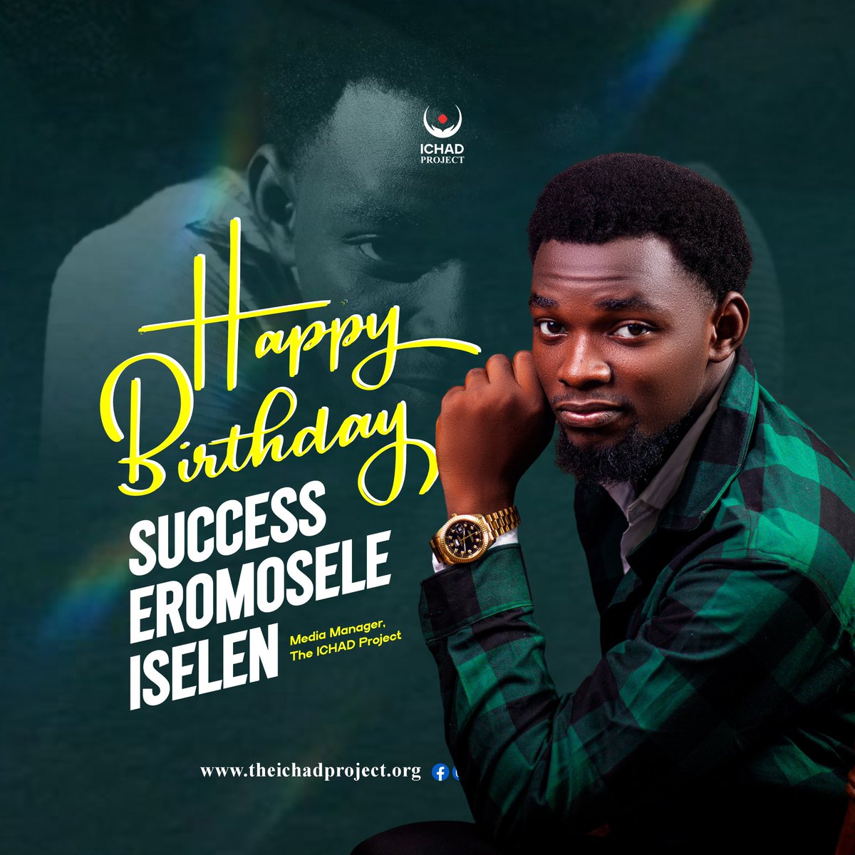 theichadproject's tweet photo. Happy Birthday Success!

Thank you for your relentless service and your commitment towards the continuous growth of this vision over the years.

We celebrate you and we pray your new year is immersed with the blessings of God.

#theichadproject #happybirthday https://t.co/I9Zre4vey4