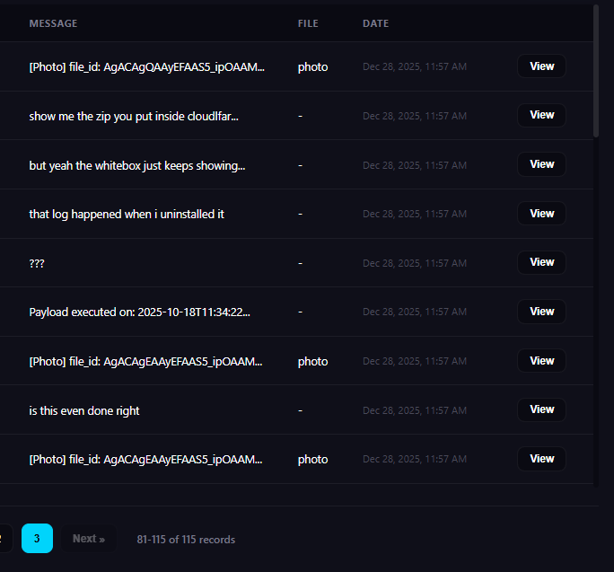0x6rss's tweet photo. I love #matkap
just a little while ago, while reviewing matkap logs, I came across compromised malware logs belonging to a malware strain labeled as "PureRAT."
threat actors had added the telegram bot they were using as a command-and-control address as an admin to their own private chat group. Because of that, all group messages ended up flowing into the matkap system. It was quite enjoyable to read through all of the threat actors' conversations from the stealer development phase.
the moment that stood out most was when the threat actor realized their payload had been detected by windows defender and completely lost it:
"wtf" "it got detected" "how" "the fuck"
four separate messages, sent one after another within the same minute 😅