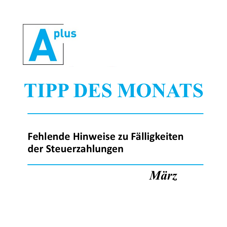 aplus_berater's tweet photo. Die Bayerische Finanzverwaltung stellt den Briefpost-Versand von Zahlungshinweisen vor Fälligkeit ein. 

Diese sind regulär:

- für die ESt, SolZ und Körperschaftsteuer: 10.03., 10.6., 10.9., 10.12.
- für die Gewerbesteuer: 15.02., 15.05., 15.08., 15.11.
https://t.co/gnYFE7H145 https://t.co/ThrdnywNk1