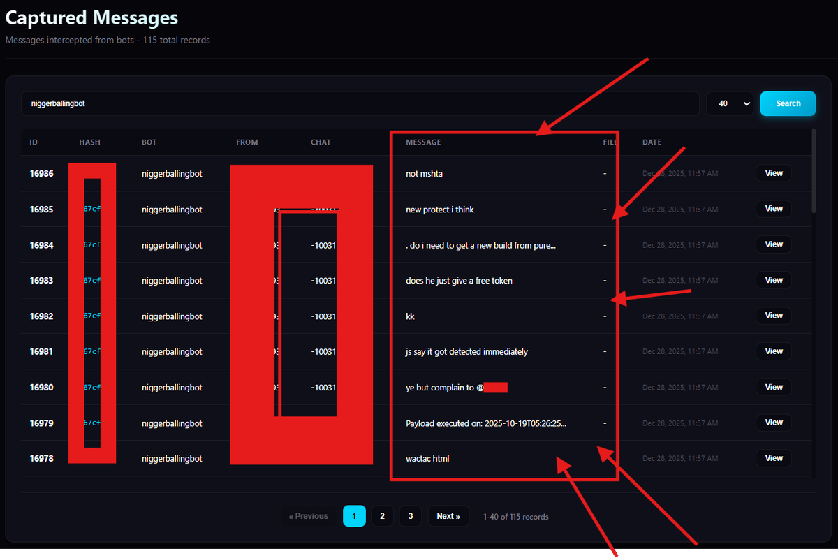 0x6rss's tweet photo. I love #matkap
just a little while ago, while reviewing matkap logs, I came across compromised malware logs belonging to a malware strain labeled as "PureRAT."
threat actors had added the telegram bot they were using as a command-and-control address as an admin to their own private chat group. Because of that, all group messages ended up flowing into the matkap system. It was quite enjoyable to read through all of the threat actors' conversations from the stealer development phase.
the moment that stood out most was when the threat actor realized their payload had been detected by windows defender and completely lost it:
"wtf" "it got detected" "how" "the fuck"
four separate messages, sent one after another within the same minute 😅