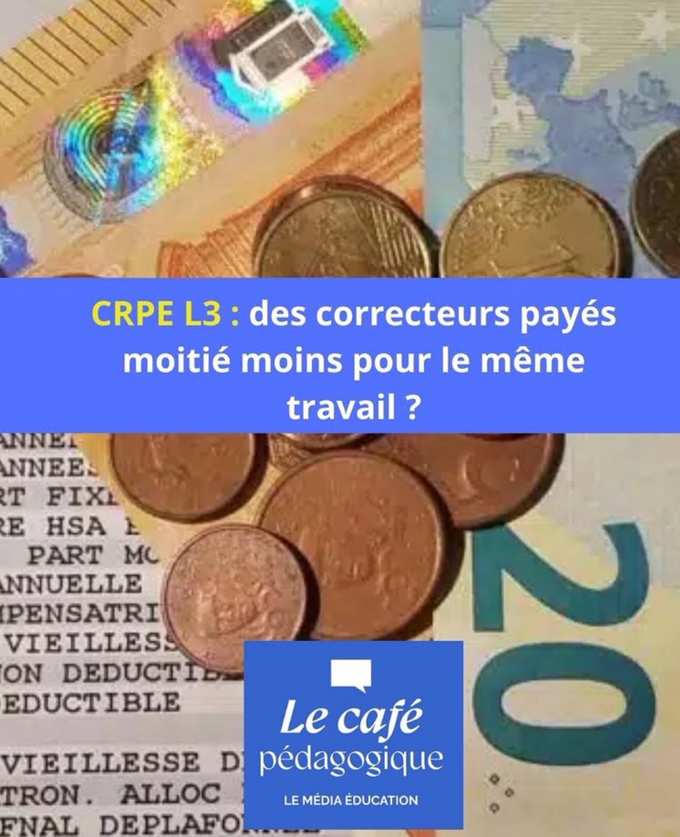 Avec une rémunération prévue à la copie et non plus au correcteur, le nouveau concours du Concours de Recrutement du Professorat des Écoles ouvert en L3 pourrait se traduire par une indemnisation nettement revue à la baisse : cafepedagogique.net/2026/03/10/crp…