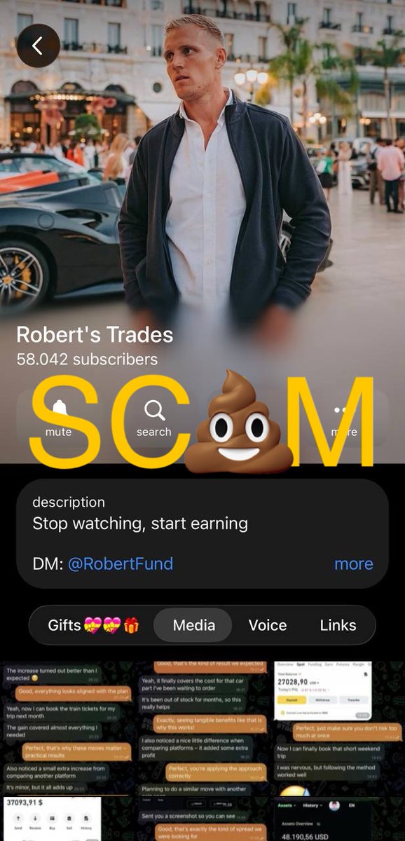 0xSipa's tweet photo. 💩 #Alert #SCAM
This Telegram channel is scamming you out of your money.
They'll start this Thursday. Don't be stupid, keep your money safe💩

Their #scams  website: 
1. https://t.co/5u2qxSUAKc
2. https://t.co/VsZ64mVjOi
3. They will show on this Thursday

#binance #okx #telegram https://t.co/K4ISYnt0NN