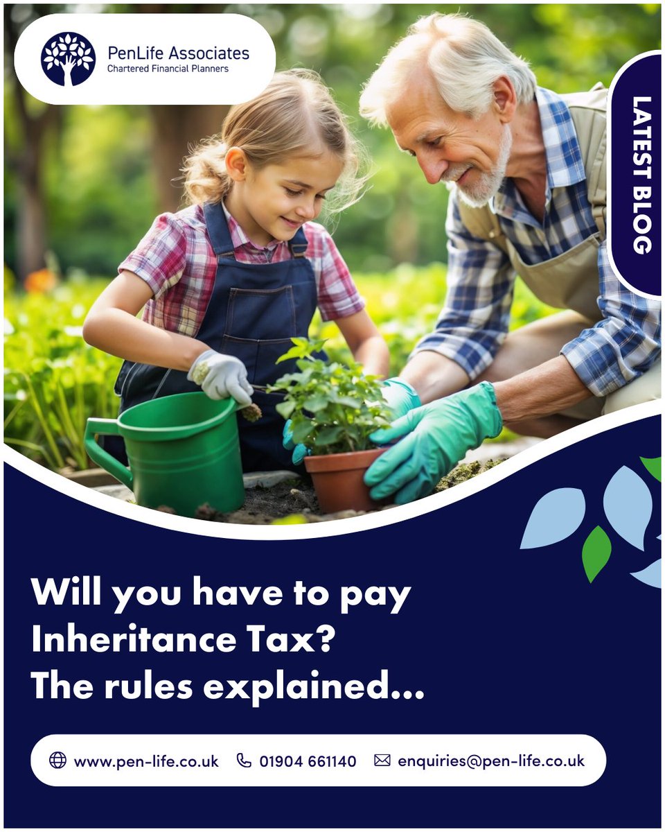 We explain how IHT works and how to reduce a potential bill in our latest blog:

pen-life.co.uk/will-you-have-…

#inheritancetax #estateplanning #financialplanning #penlife