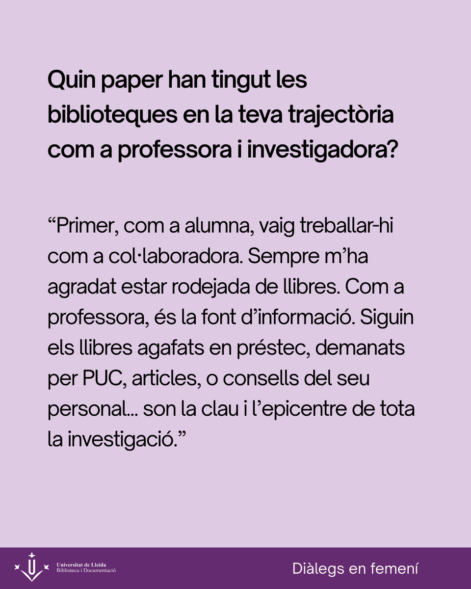 👩‍🏫Diàlegs en femení #8MBiD. Avui conversem amb Katerina Valentová, professora lectora del Departament de Llengües i Literatures Estrangeres de la <a href="/UdL_info/">Universitat de Lleida (UdL)</a>

📎Llegeix l'entrevista sencera: bid.udl.cat/ca/noticies/Di…