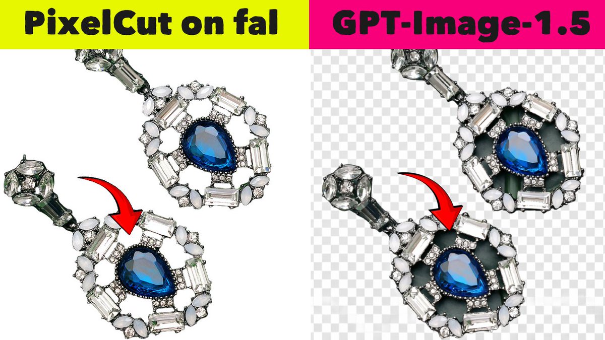 1littlecoder's tweet photo. New Background Removal debuts on fal! 

It's much faster than models like GPT-image-1.5

Also, much better! 

Speed and Accuracy for better background removal! https://t.co/Uxh5ImsgHM