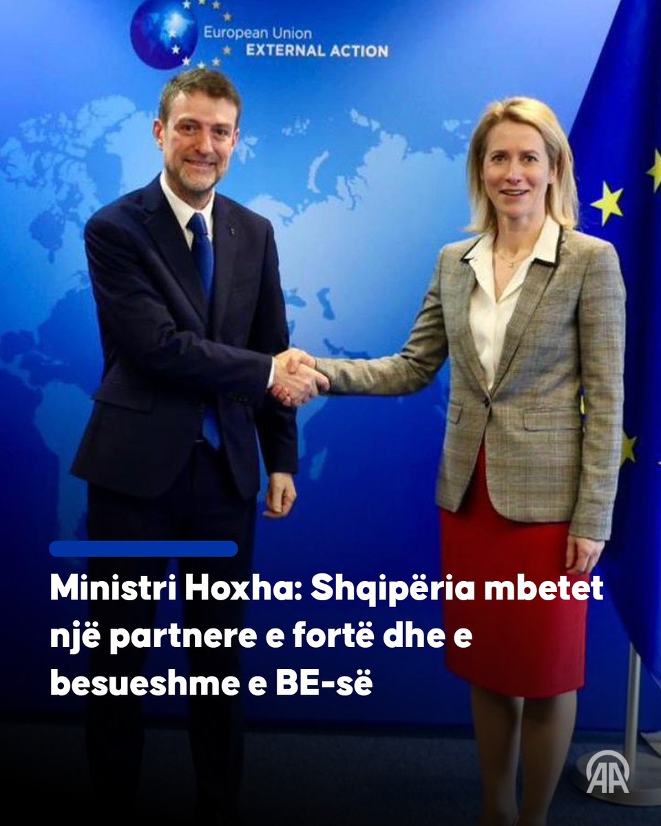 🇦🇱🇪🇺Ministri për Evropën dhe Punët e Jashtme i Shqipërisë, Ferit Hoxha, ka deklaruar se Shqipëria mbetet një partnere e fortë dhe e besueshme e Bashkimit Evropian (BE).

🔗v.aa.com.tr/3858556