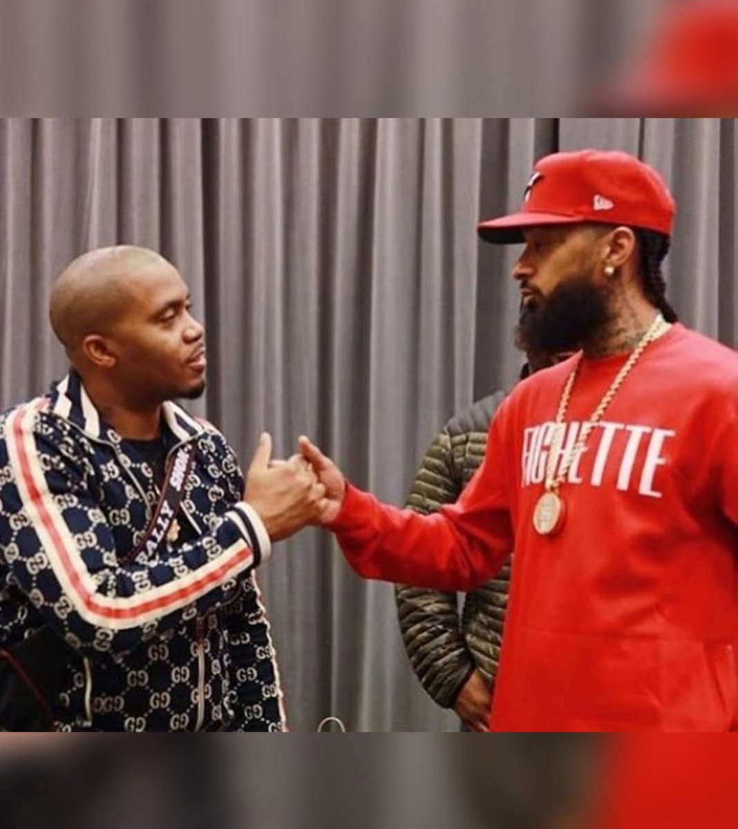 Manlike_Solz's tweet photo. Nipsey Hussle &amp; Nas, sad we never saw that documentary 🏁💙 https://t.co/7nKkeayGnY