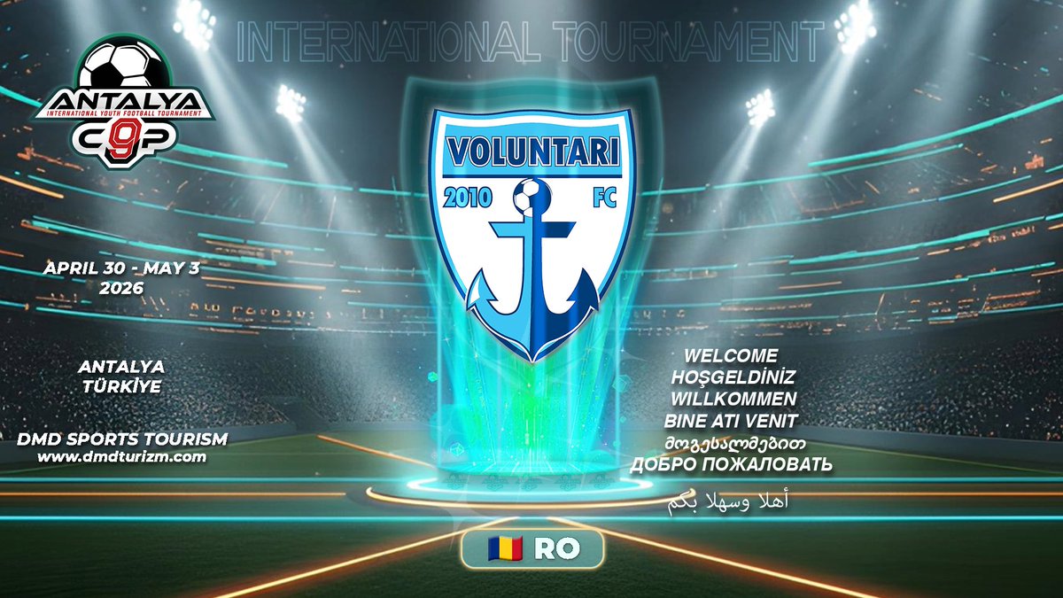 DmdSportif's tweet photo. 🚀 Another Top Team Joins the 9th Antalya Cup! 🏆⚽

We are excited to welcome FC VOLUNTARI to the 9th Antalya Cup! 🌟

#dmdAntalyaCup #antalyacup2026 #youthfootball #football #tournament #internationaltournament #youthtournament #antalyacup #turkeytournament #türkiyetournament https://t.co/YPVg7U5Kcr