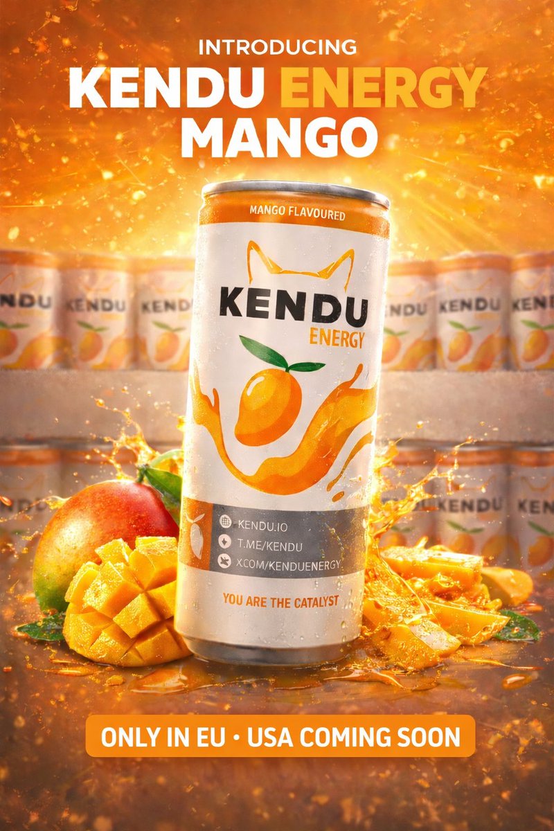KenduEnergy's tweet photo. 🥭 Kendu Energy Mango is here 🥭

Built for focus.
Built for energy.
Built for the community.

🇪🇺 EU available now
🇺🇸 USA coming soon

You are the catalyst. https://t.co/RUHeOLD3WI