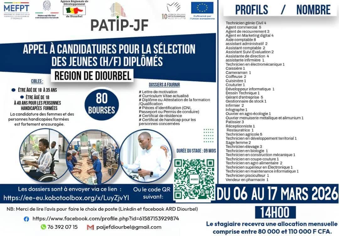 Mefpt_sn's tweet photo. de rigueur : Mardi 17 mars 2026.
Le Ministère réaffirme son engagement à rapprocher les opportunités d’emploi des populations locales pour un impact durable sur le développement socio-économique du Sénégal.
#MEFPT #PATIPJF #Insertion #Jeunesse #Femmes #VisionSénégal2050 https://t.co/wl3H0inXQq