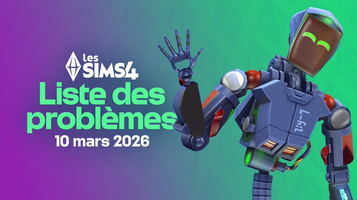 🛠️ #LesSims4 : liste des problèmes du 10 mars 2026

 ➡️ insidesims.com/articles/les-s…

#LesSims #TheSims #Sims4 #Sims4Update #Sims4DLC #Sims4News #GamingFR #ActuGaming #LaundryList