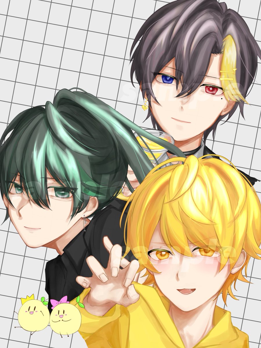 smm1o's tweet photo. 友達へのプレゼントでだいきりくんとあっきぃくん描きました〜しゆんくんもいます(   -˘ ̫ -˘) https://t.co/FVwBJrX79c