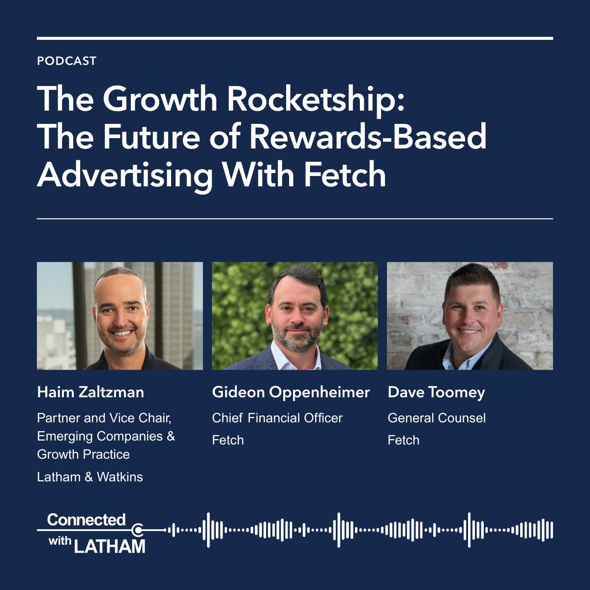 lathamwatkins's tweet photo. Partner Haim Zaltzman speaks with @FetchRewards' CFO and GC in this Connected With Latham episode about how rewards-based advertising, data and AI are reshaping measurable marketing — and the capital strategies powering durable growth. #LathamTECH
Apple https://t.co/JKH2vm9NhJ https://t.co/Jp8xEzpK9B
