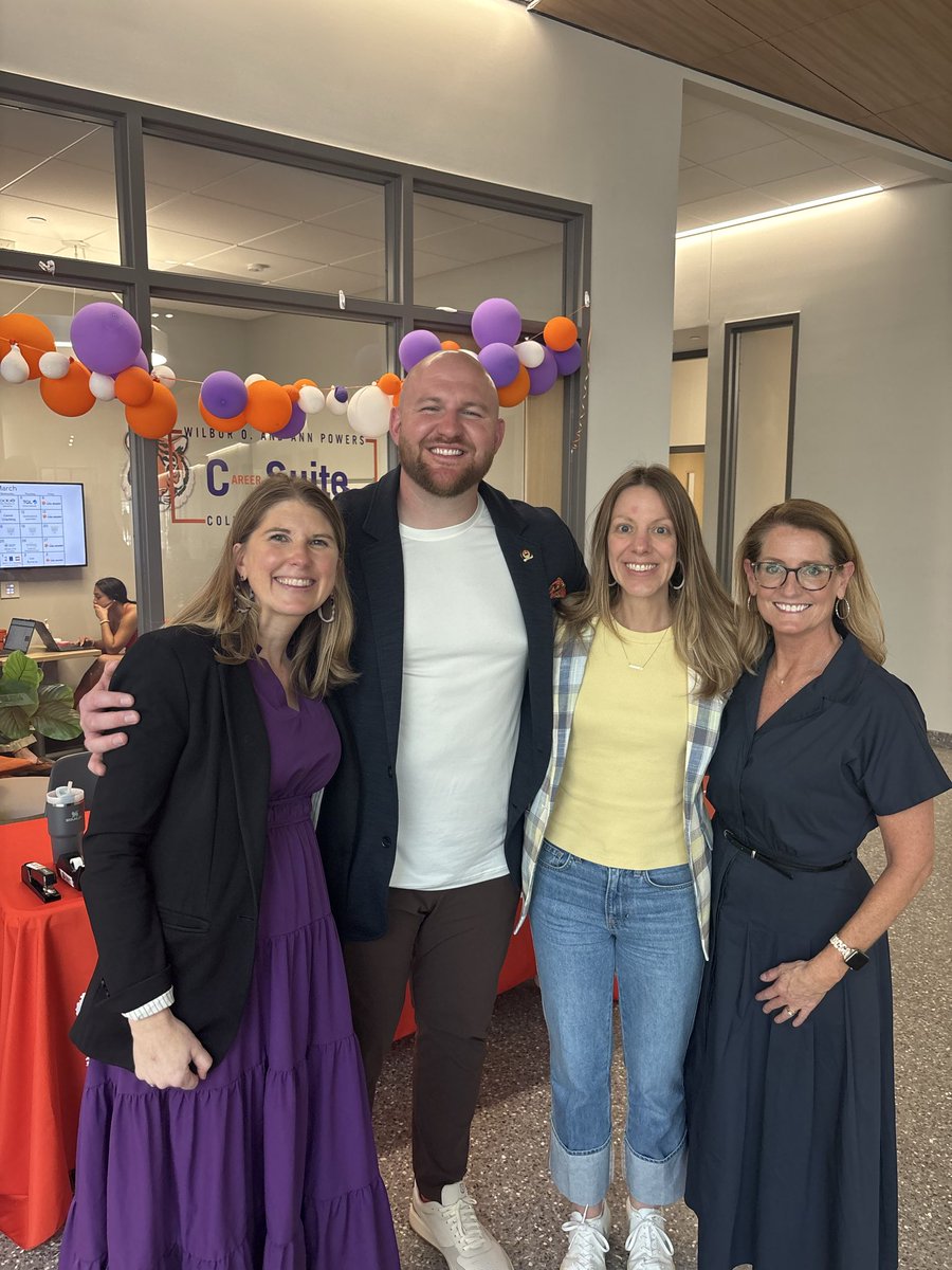 CmacClemson's tweet photo. What a treat to see @EricMacLain today! Thanks for mentoring our students!! 💜🧡🐐🐅 https://t.co/ZkdDVlm25S
