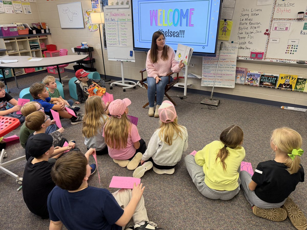 megan_zale's tweet photo. Thank you to my very good friend @ChelseaKivell from 100.3 WNIC for being our Mystery Reader this afternoon!!! We loved having you! https://t.co/3LaYqlWx31