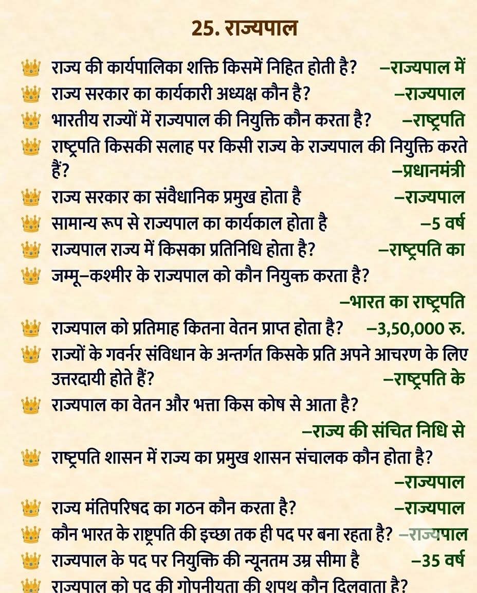 राज्यपाल

For UPSC, BPSC, UPPCS, SSC CGL