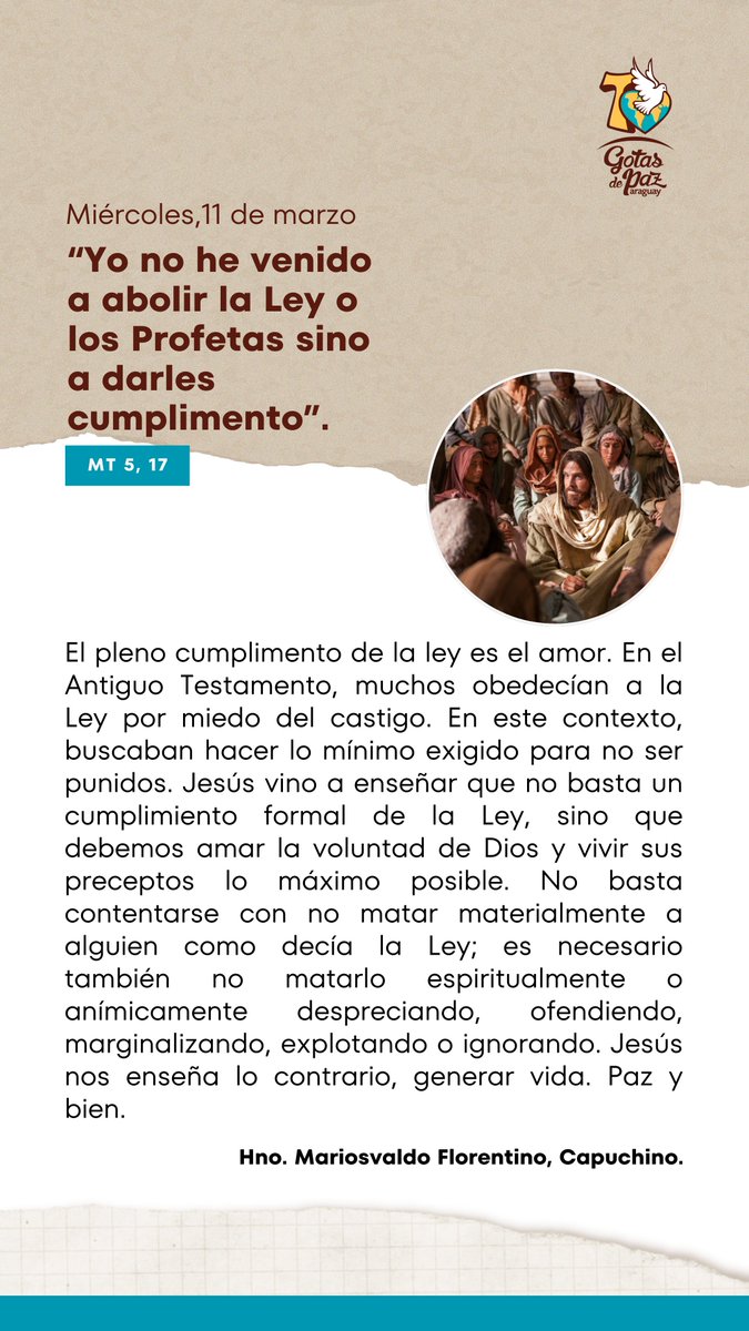gotasdepazcom's tweet photo. ❣Paz y bien❣
La verdadera libertad está en amar profundamente la voluntad de Dios. ¡Que tu día sea un reflejo de ese amor! https://t.co/XohfChhOAy