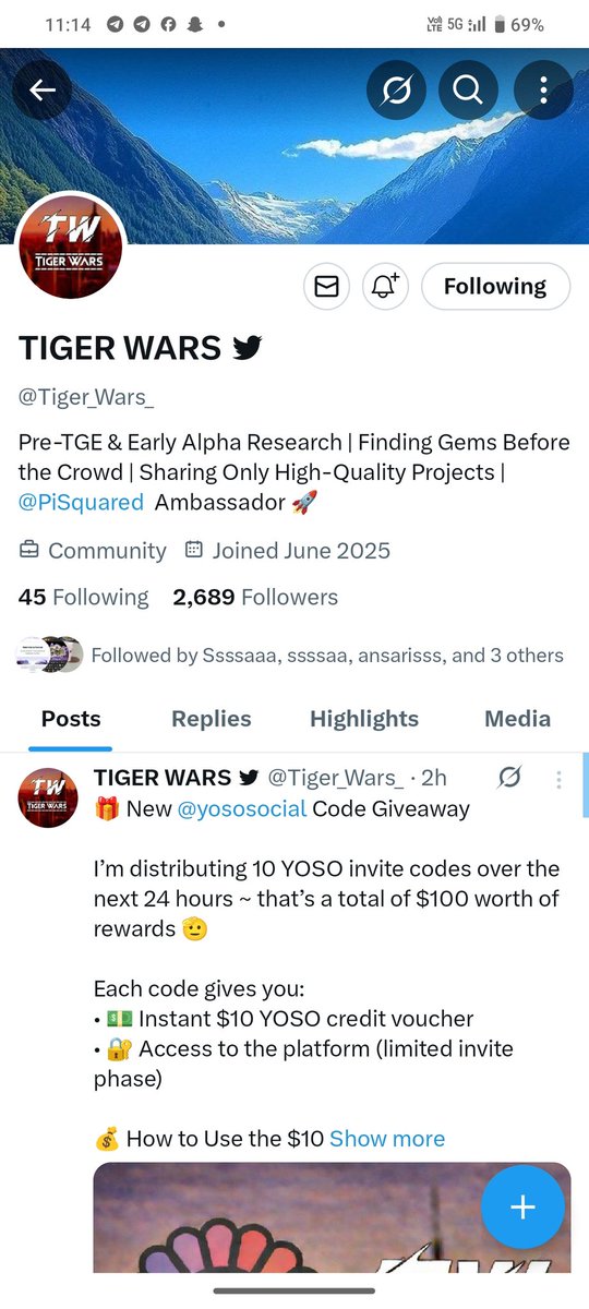 Shadab112266's tweet photo. @Tiger_Wars_ @yososocial Trying hard to get codes from the very first day ,of you giving codes hope this time GG Bhai ❤️ have a look on me and opt me if luck favours me ❤️
@KhusiChaurasia 
@richasa 
@ShitalJ https://t.co/TPVOsXgQAI