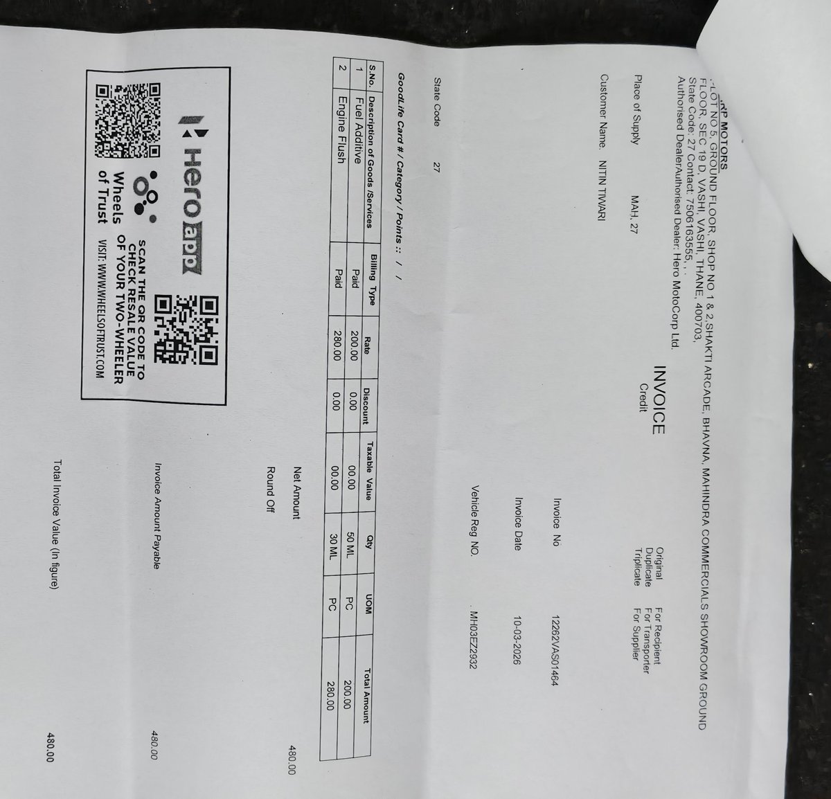 MotivationalN11's tweet photo. @HeroMotoCorp

Thank you for your response regarding my complaint.

I would like to highlight two concerns regarding my bike MH03EZ2932, which was serviced at Sharp Motors, Vashi.

1️⃣ The service center informed me that a part broke due to a “jerk” and asked me to pay around ₹8000, even though my bike is only 5 months old. I would like clarification on whether this damage happened during servicing or due to a manufacturing/quality issue.

2️⃣ Another concern is regarding the billing. In the Hero app, the service cost shows ₹1455, but at the service center I was charged an additional ₹480 in a separate bill.

The total amount I paid is ₹1935, which does not match the amount shown in the app.

As a loyal Hero customer with 3 Hero bikes in my family, this experience is very disappointing. I request @HeroMotoCorp to kindly investigate this matter and clarify the reason for the additional charges and the part damage.

Looking forward to your prompt resolution.
#HeroMotoCorp #CustomerSupport
