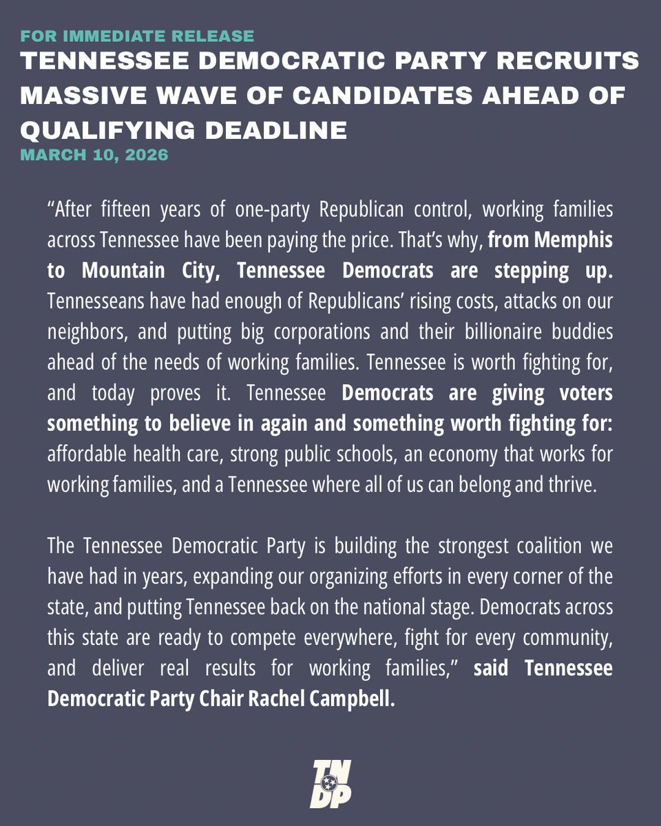 Tennessee Democratic Party tweet media