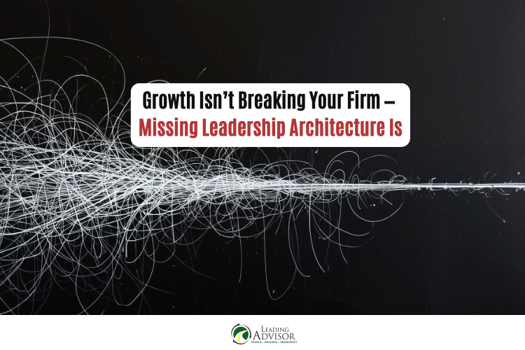 simonreilly's tweet photo. Growth isn’t breaking your firm.

Missing leadership architecture is.

Without clear decision rights, role clarity, and accountability structure, complexity turns founders into bottlenecks.

Effort won’t fix it.

Design will.

👉 https://t.co/23QkZpiAJW https://t.co/Er0k2rhnDE