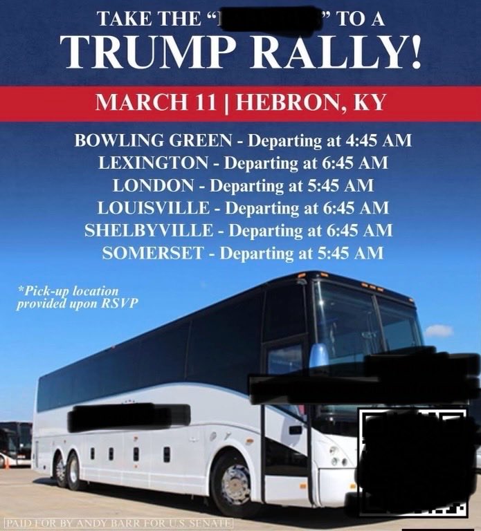 They’re paying to bus people to the Trump event in my Congressional District. What they’ll discov...