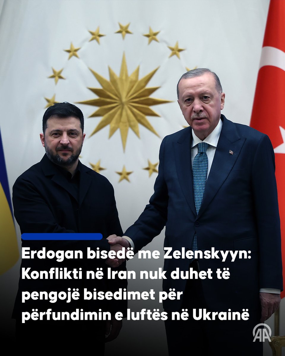 🇹🇷🇺🇦Në një bisedë telefonike, Presidenti i Turqisë, Recep Tayyip Erdogan, i tha homologut të tij ukrainas, Volodymyr Zelenskyy, se konflikti në Iran nuk duhet të pengojë negociatat për përfundimin e luftës në Ukrainë.

🔗v.aa.com.tr/3858566